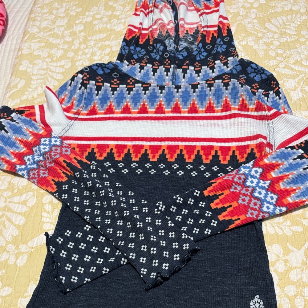 Colorful Patterned Knit Sweater